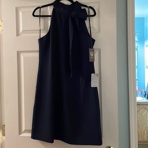 Vince Camuto high neck navy dress